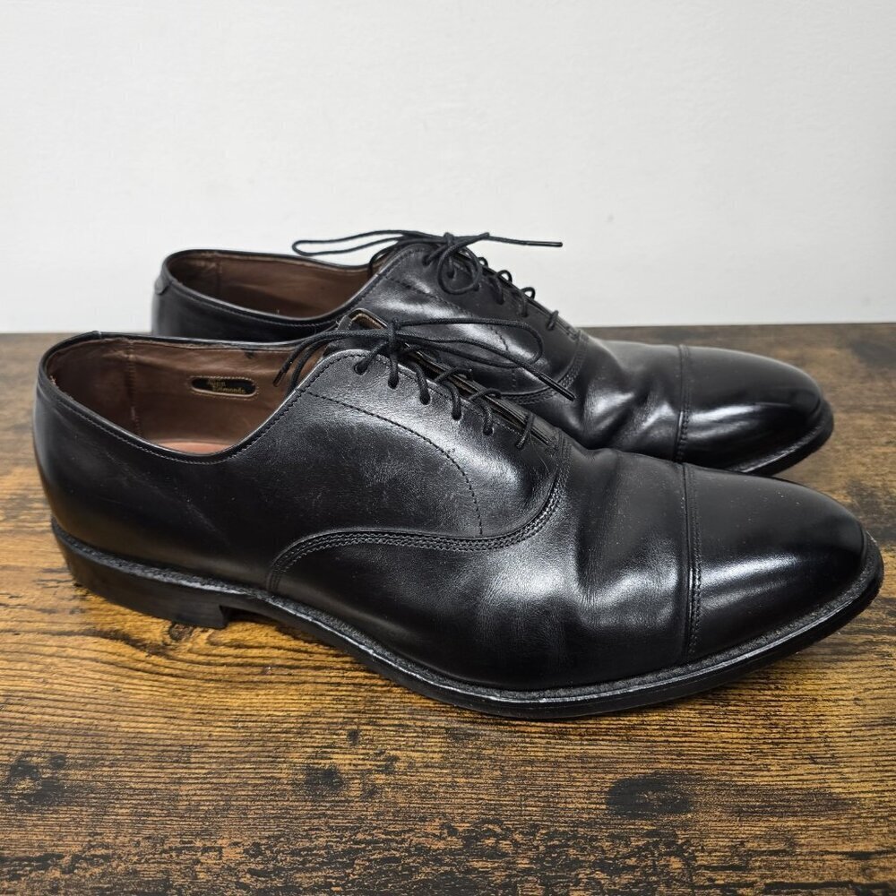 Allen Edmonds Park Avenue Men's Size 12 C Leather Cap Toe Oxfords Black USA
